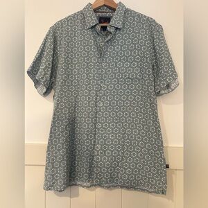 Casual‎ Men's sage linen blend button down NWOT size M